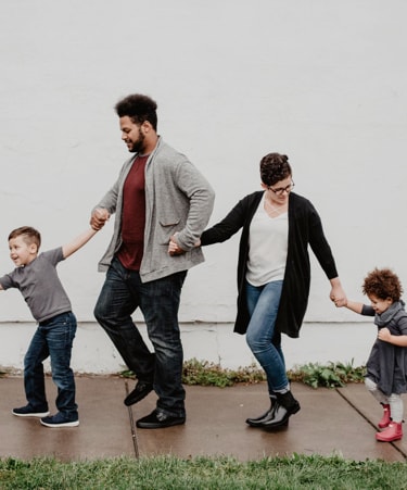 family walking